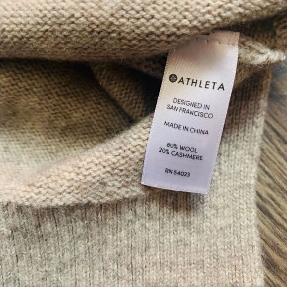 Athleta Perspective Wool Cashmere Sweater in Oatmeal XXS - Picture 10 of 11